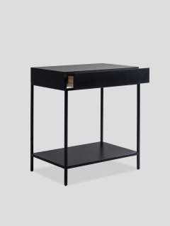 Mesa de Luz Negra Homero 60x70x40cm